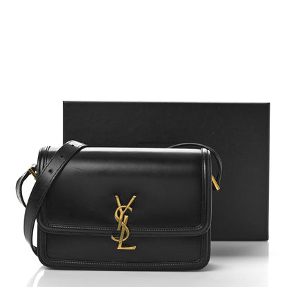 Saint Laurent Box Calfskin Monogram Medium Solferino Satchel Black 11 of 11