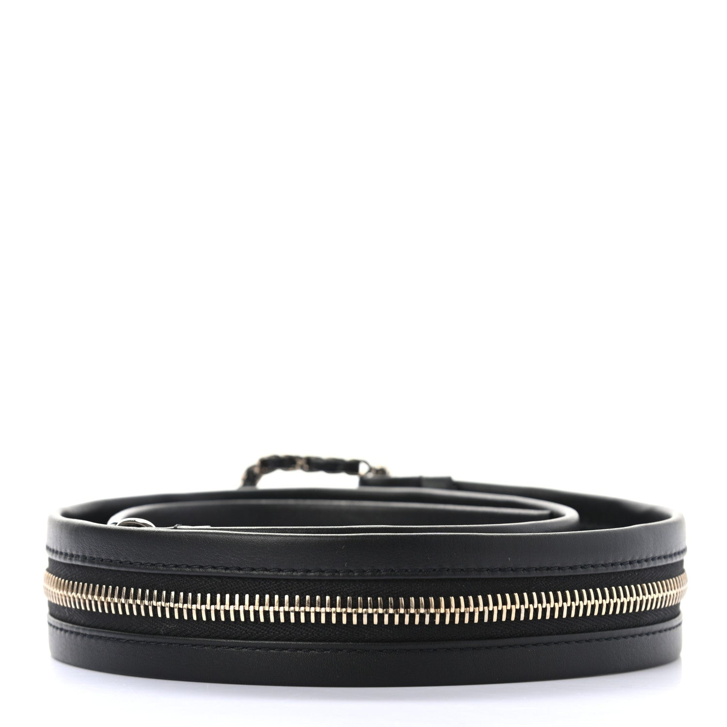 Chanel Calfskin Lambskin Zipper Chain CC Belt 80 32 Black 2 of 7