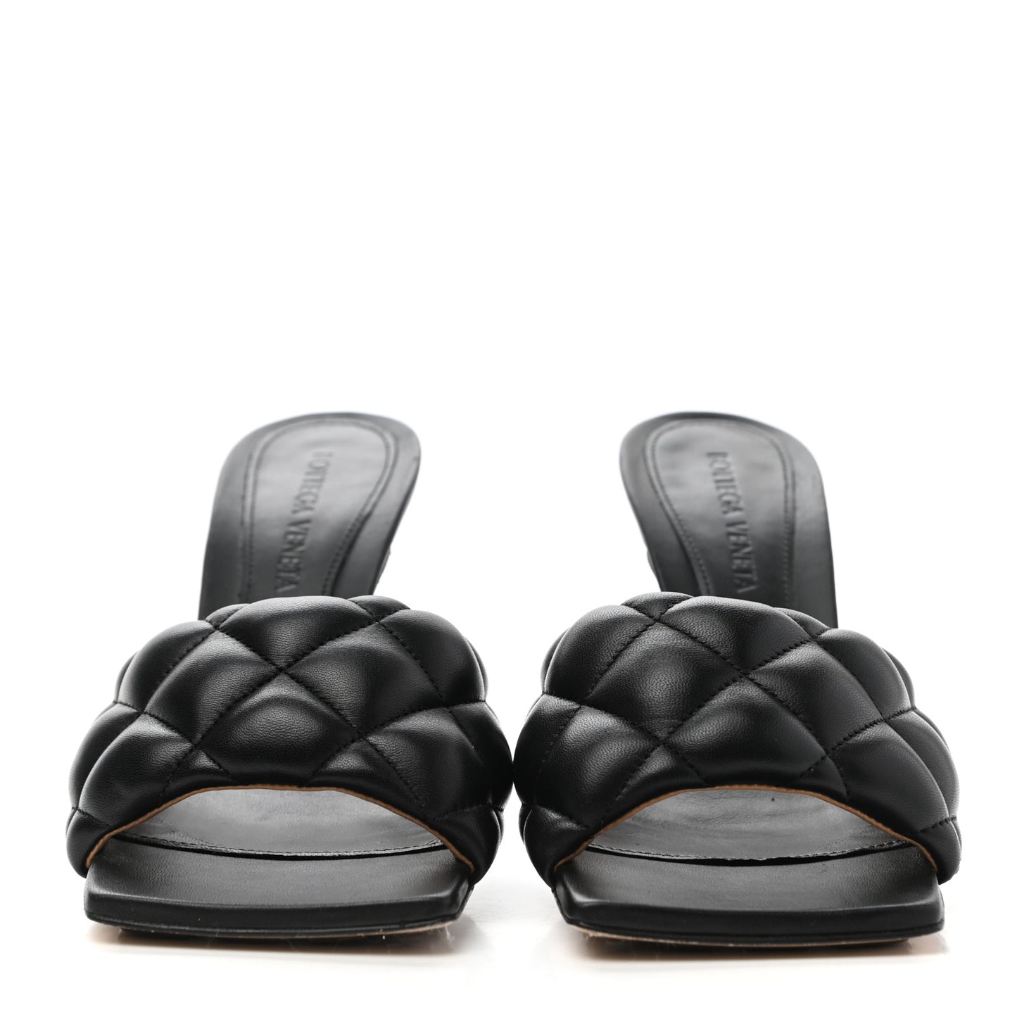Nappa Matelasse Padded Mule Sandals 35 Black