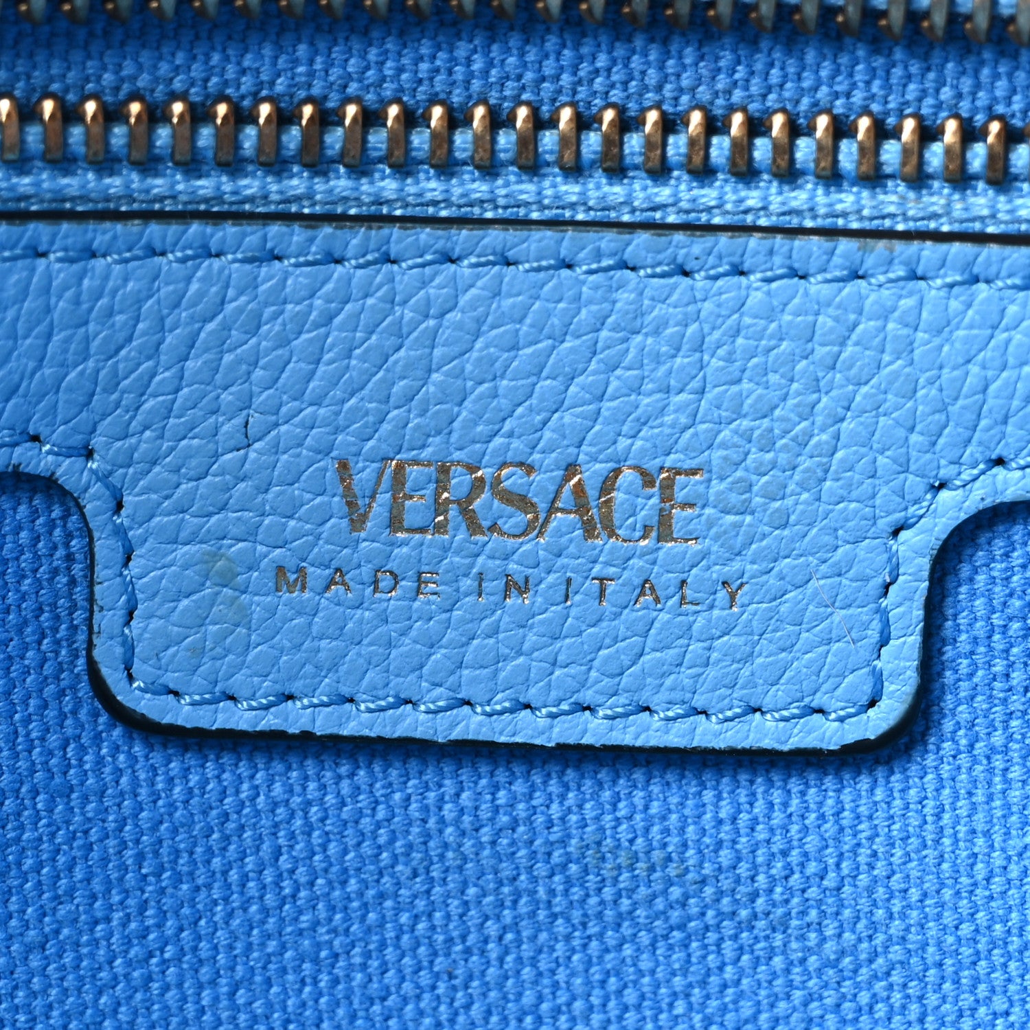 Versace Canvas Calfskin La Medusa Tote Bag Blue 6 of 11