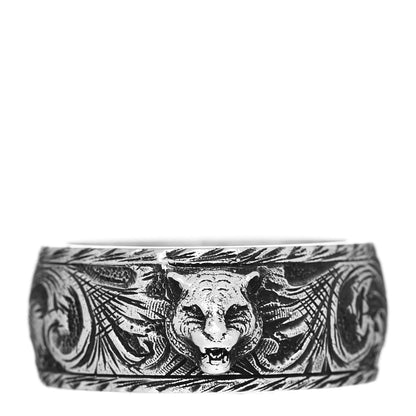 Gucci Sterling Silver Thin Feline Band Ring 62 10 1 of 4