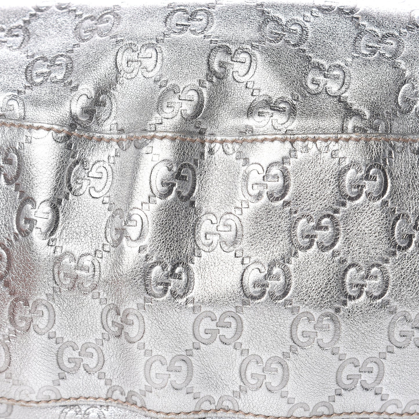 Metallic Guccissima Small Pelham Shoulder Bag Silver