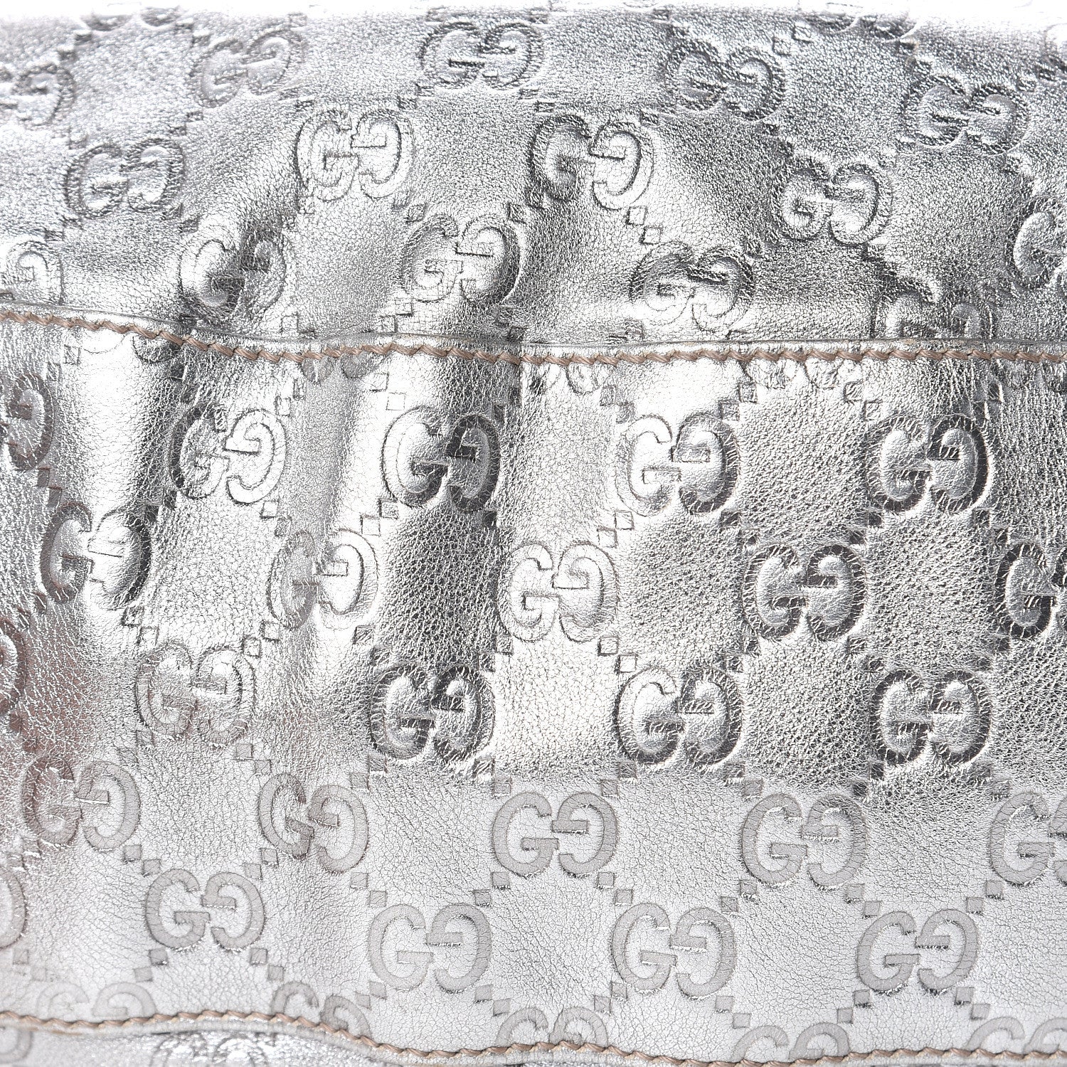 Gucci Metallic Guccissima Small Pelham Shoulder Bag Silver 10 of 14