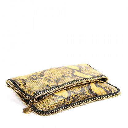 Stella McCartney Python Embossed Falabella Fold Over Clutch Yellow 3 of 7