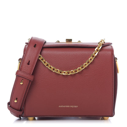 Alexander McQueen Silky Amish Grain Calfskin Box Shoulder Bag 19 Lacquered Red 1 of 9