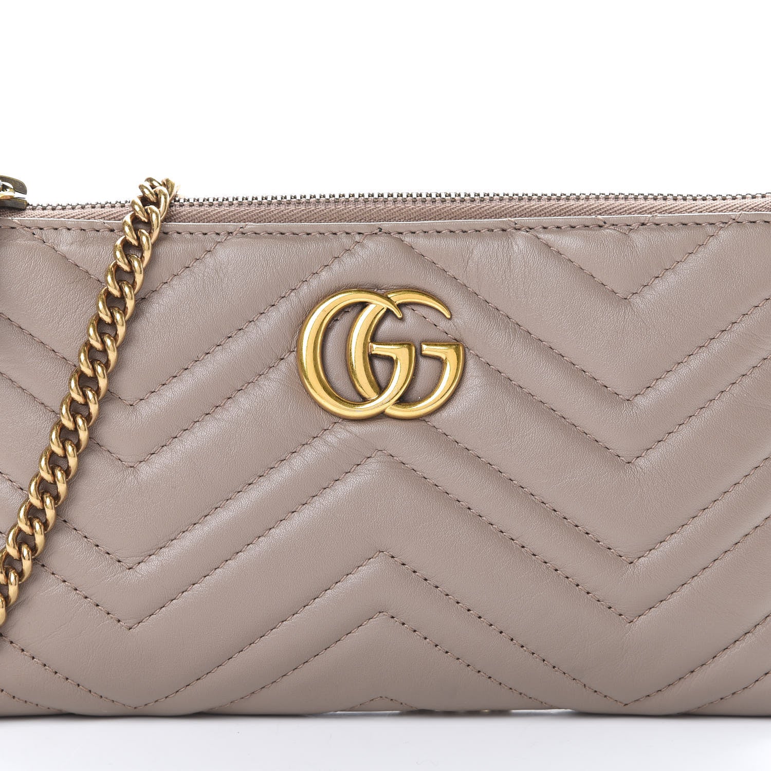 Gucci Calfskin Matelasse Mini GG Marmont Chain Bag Porcelain Rose 10 of 11