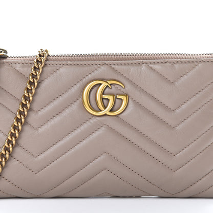 Gucci Calfskin Matelasse Mini GG Marmont Chain Bag Porcelain Rose 10 of 11