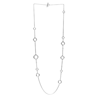 David Yurman Sterling Silver Diamond 14mm Infinity Station Necklace 3 of 5