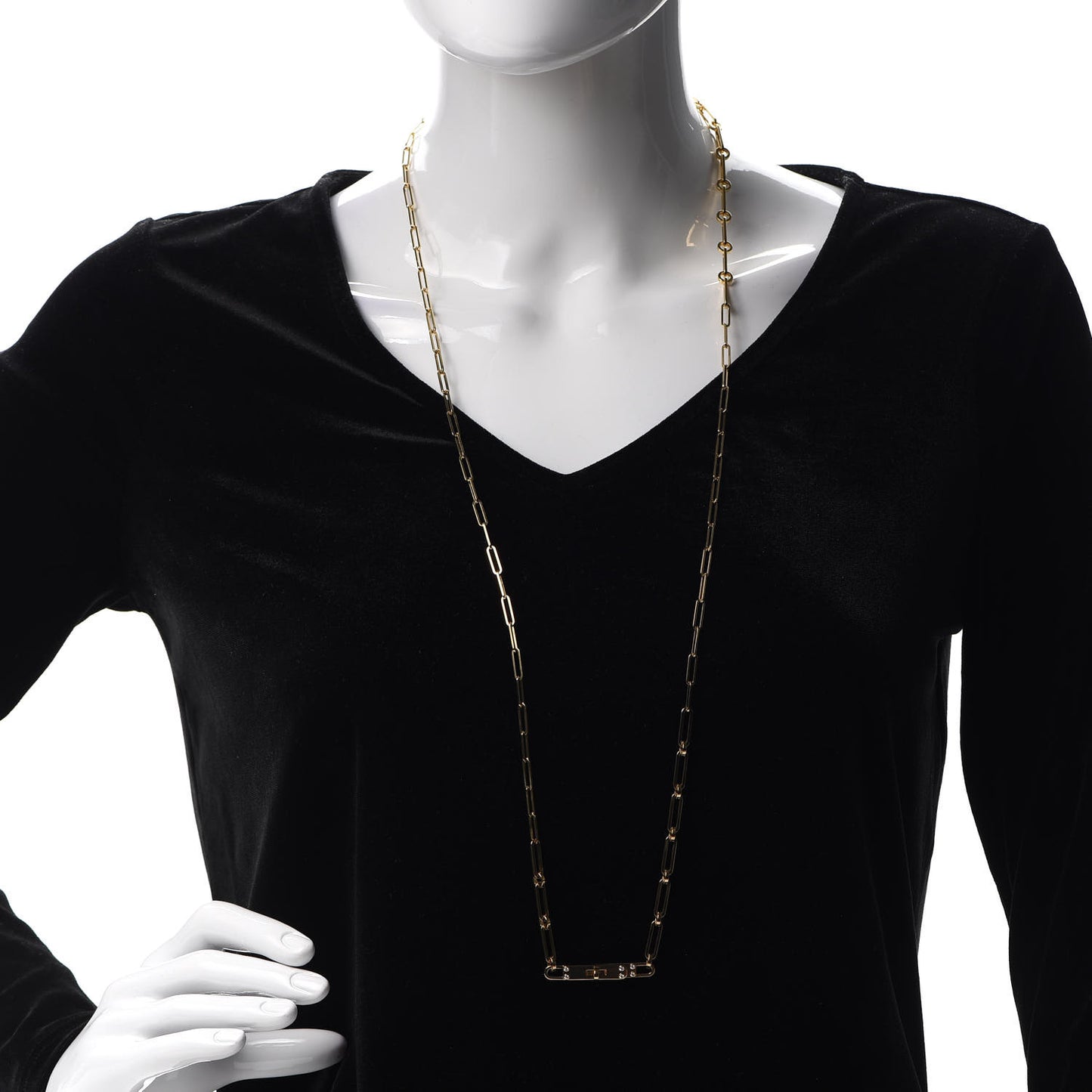 18K Yellow Gold Diamond PM Kelly Chaine Double Tour Necklace