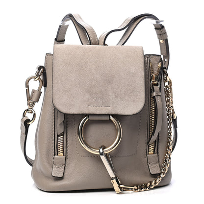 Chloe Suede Calfskin Mini Faye Backpack Motty Grey 1 of 4