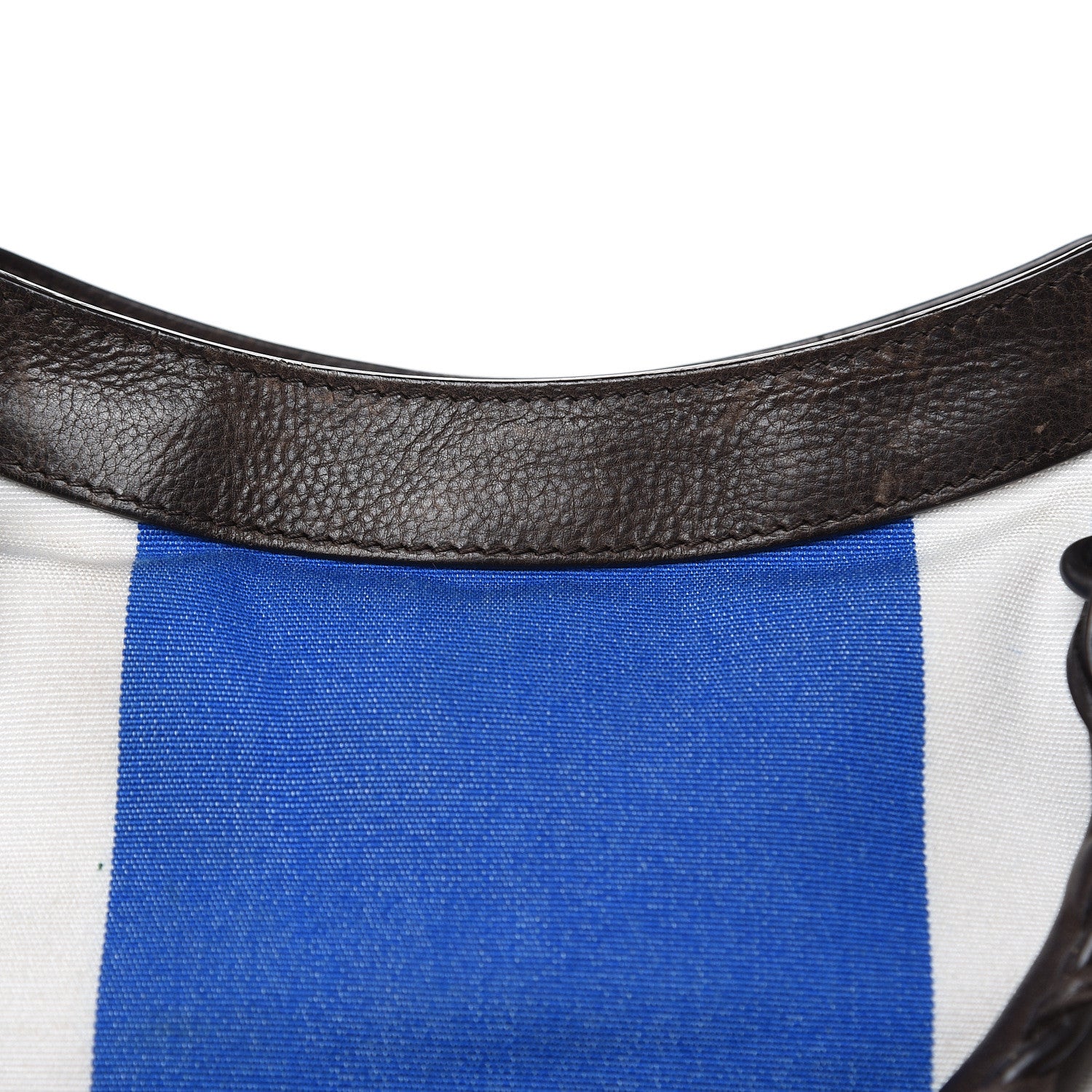 Balenciaga Agneau Canvas Striped Raye Classic Hardware City Brown Bleu White 13 of 20