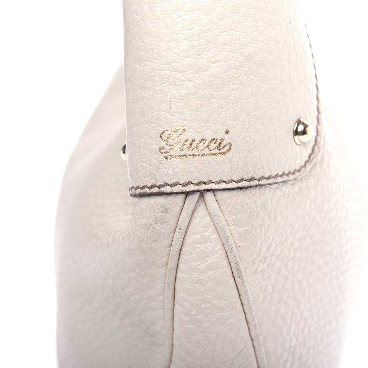 Pebbled Calfskin Bamboo Ring Hobo Ivory