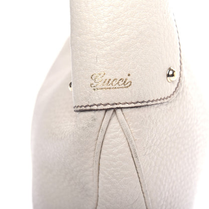Gucci Pebbled Calfskin Bamboo Ring Hobo Ivory 10 of 11