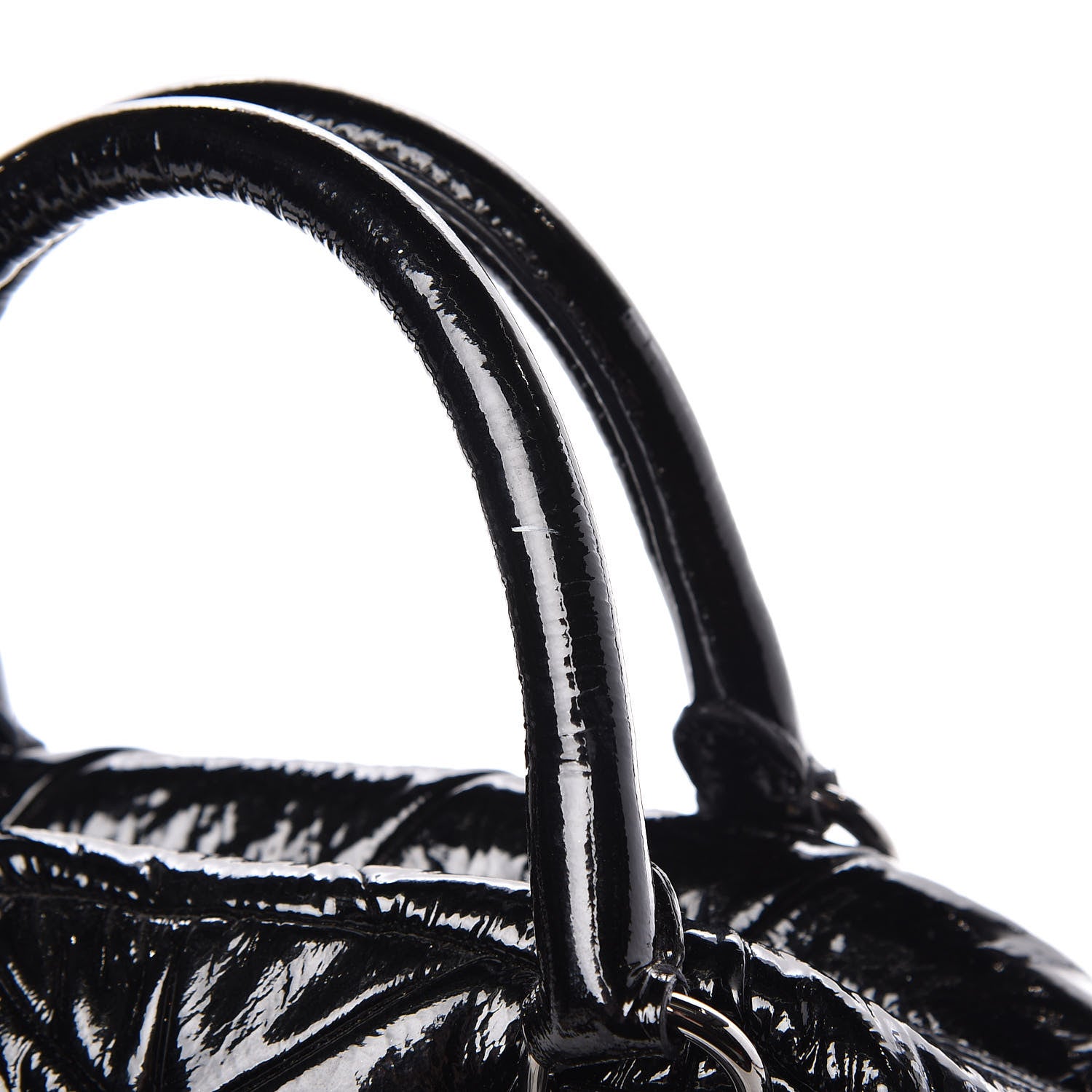 Prada Vernice Chevron Dome Satchel Black 12 of 12