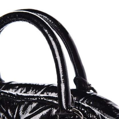 Prada Vernice Chevron Dome Satchel Black 12 of 12