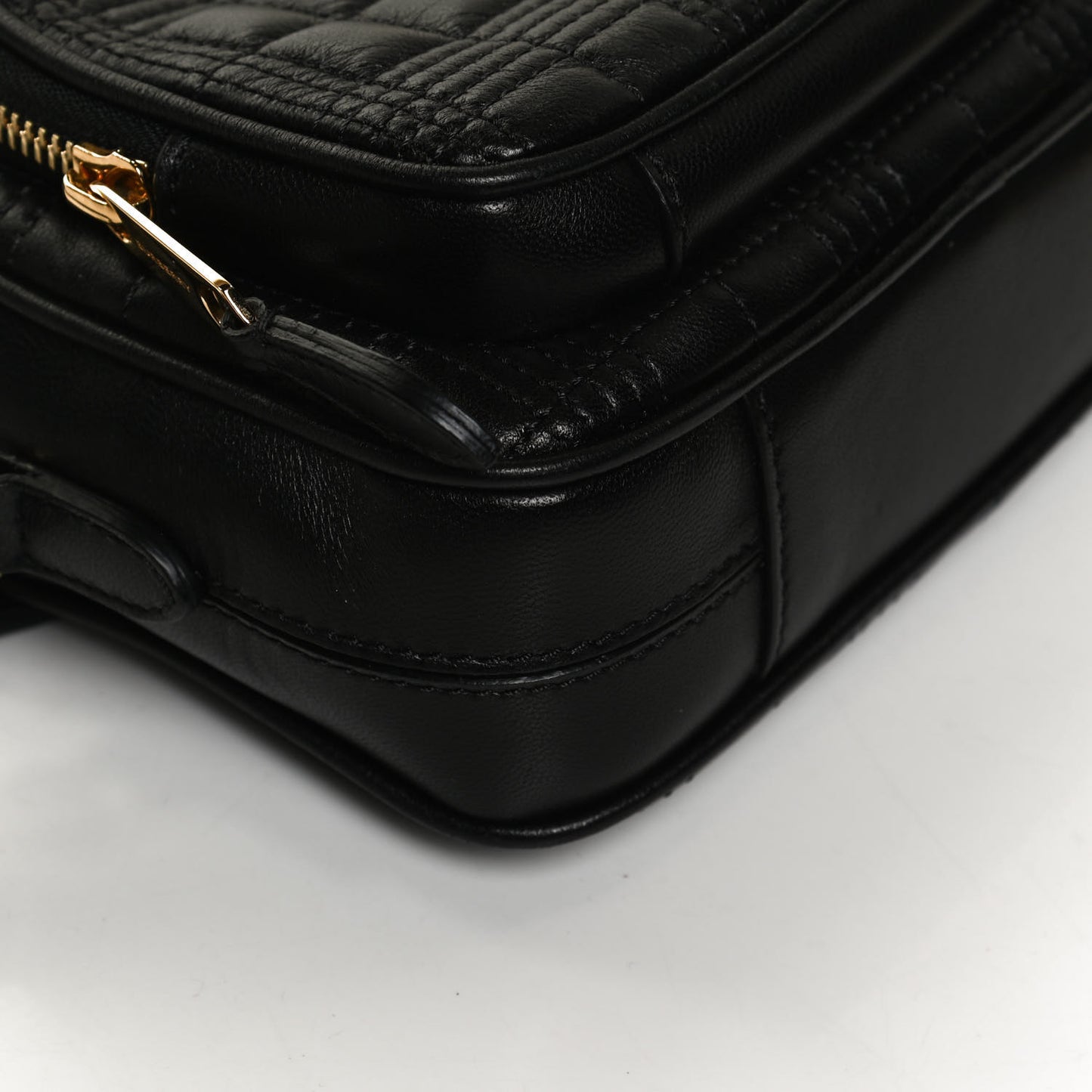 Lambskin Quilted Mini Camera Bag Black