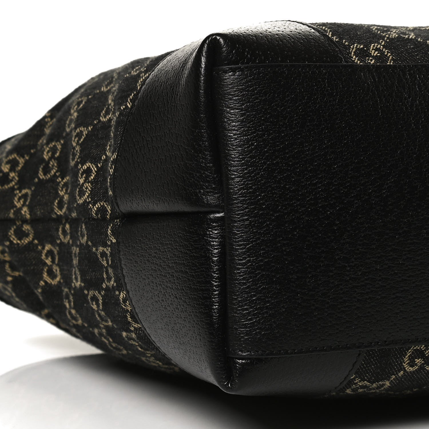 Gucci Jacquard Black Denim GG Monogram Medium Ophidia Shopping Tote Black Ivory 8 of 10