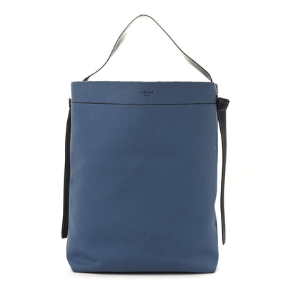 Celine Canvas Calfskin Large Twisted Cabas Beige Blue 1 of 9