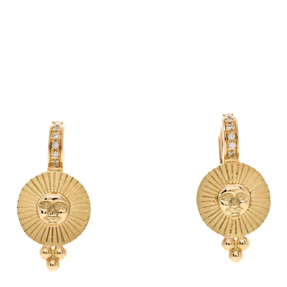 Temple St. Clair 18K Yellow Gold Diamond Sole Luna Drop Earrings 1 of 4