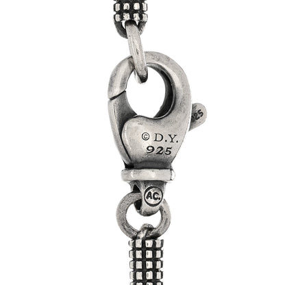 David Yurman Sterling Silver Mens Dot Bar Chain Bracelet 3 of 3