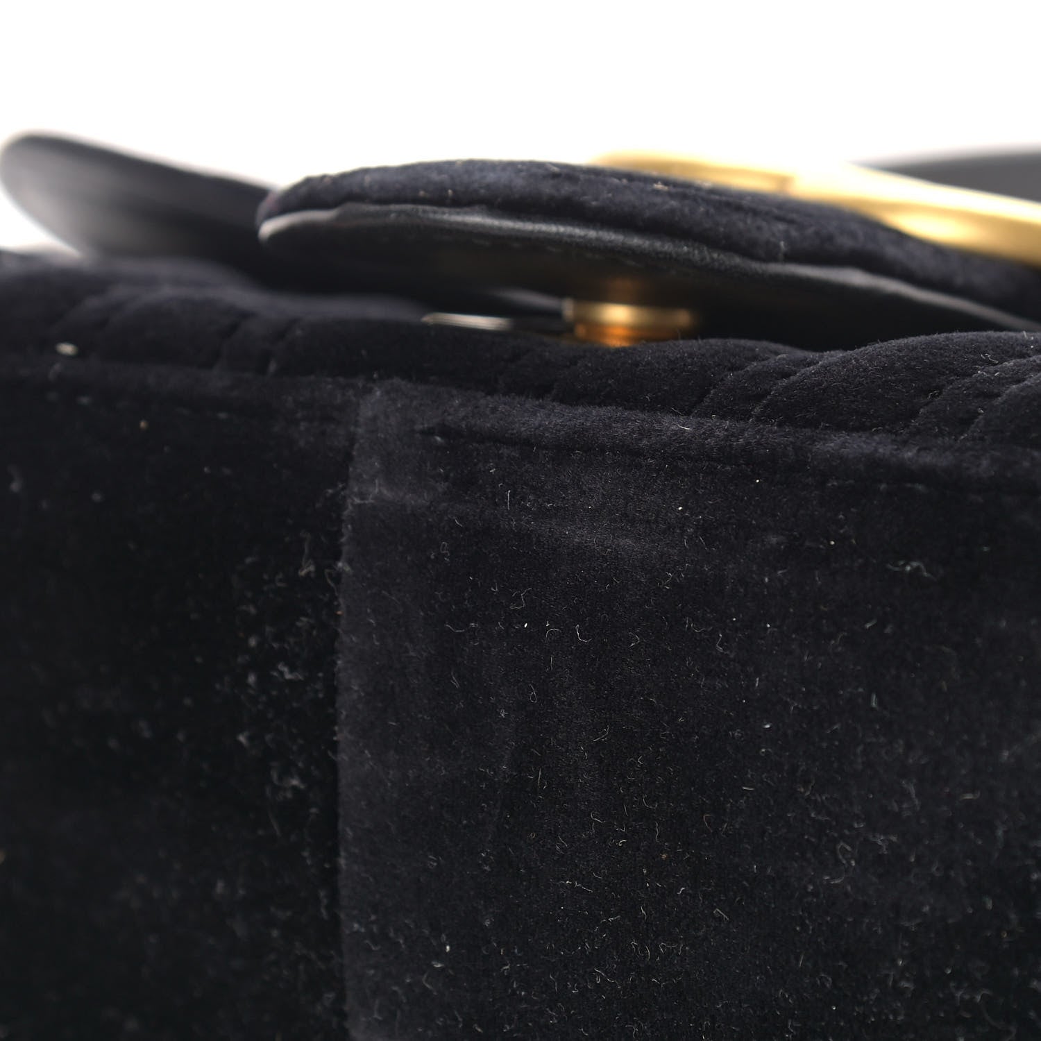 Gucci Velvet Matelasse Small GG Marmont Shoulder Bag Black 10 of 11