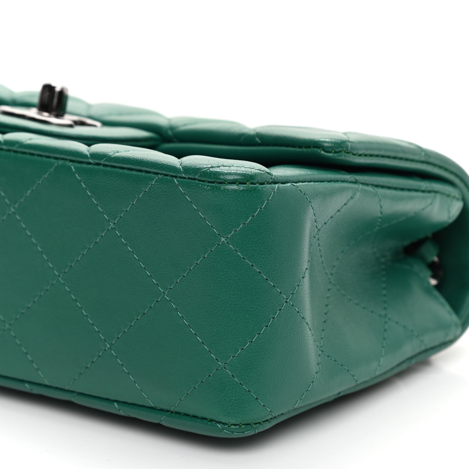 Chanel Lambskin Quilted Mini Rectangular Flap Green 9 of 10