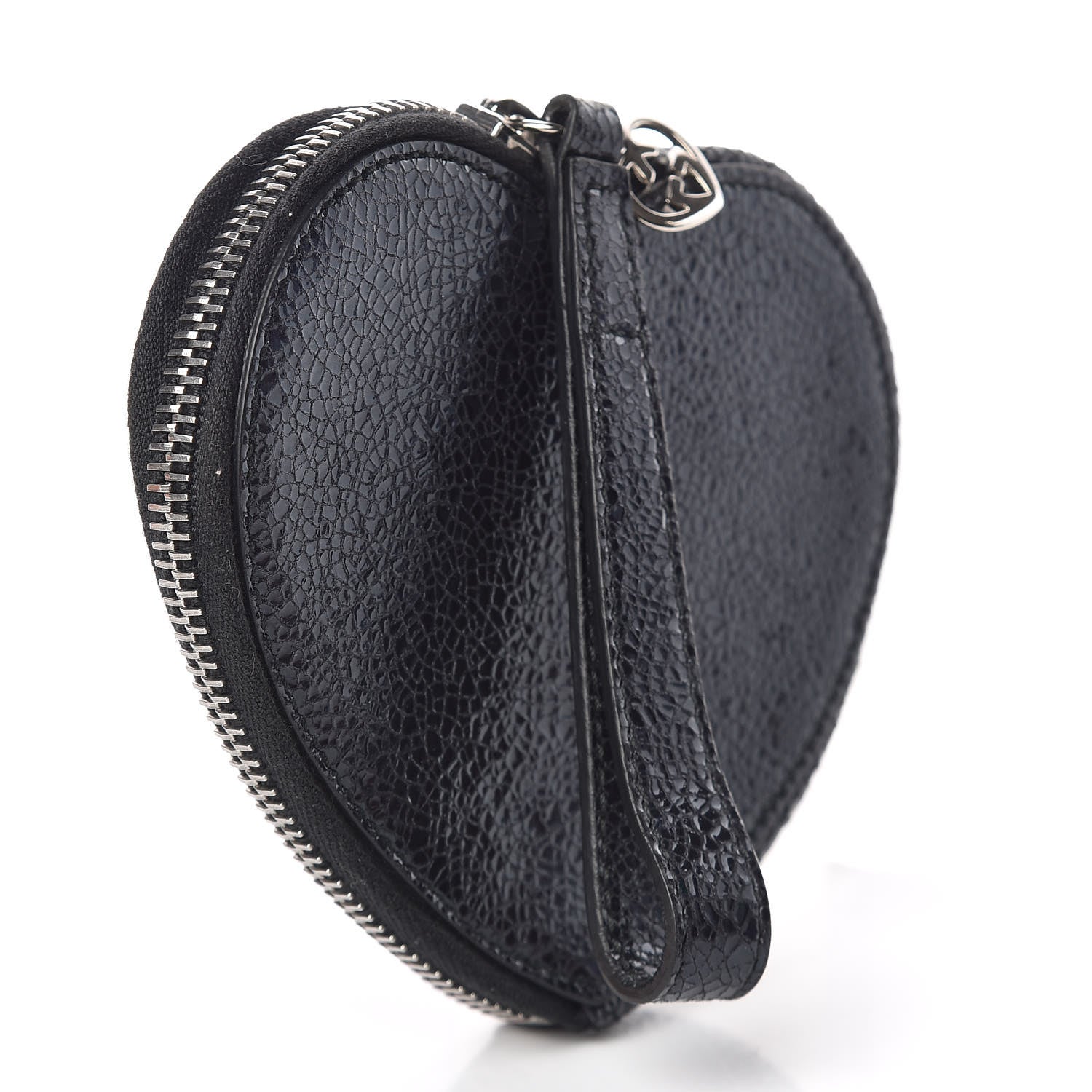 Gucci Crackled Calfskin Heart Coin Purse Navy 4 of 8