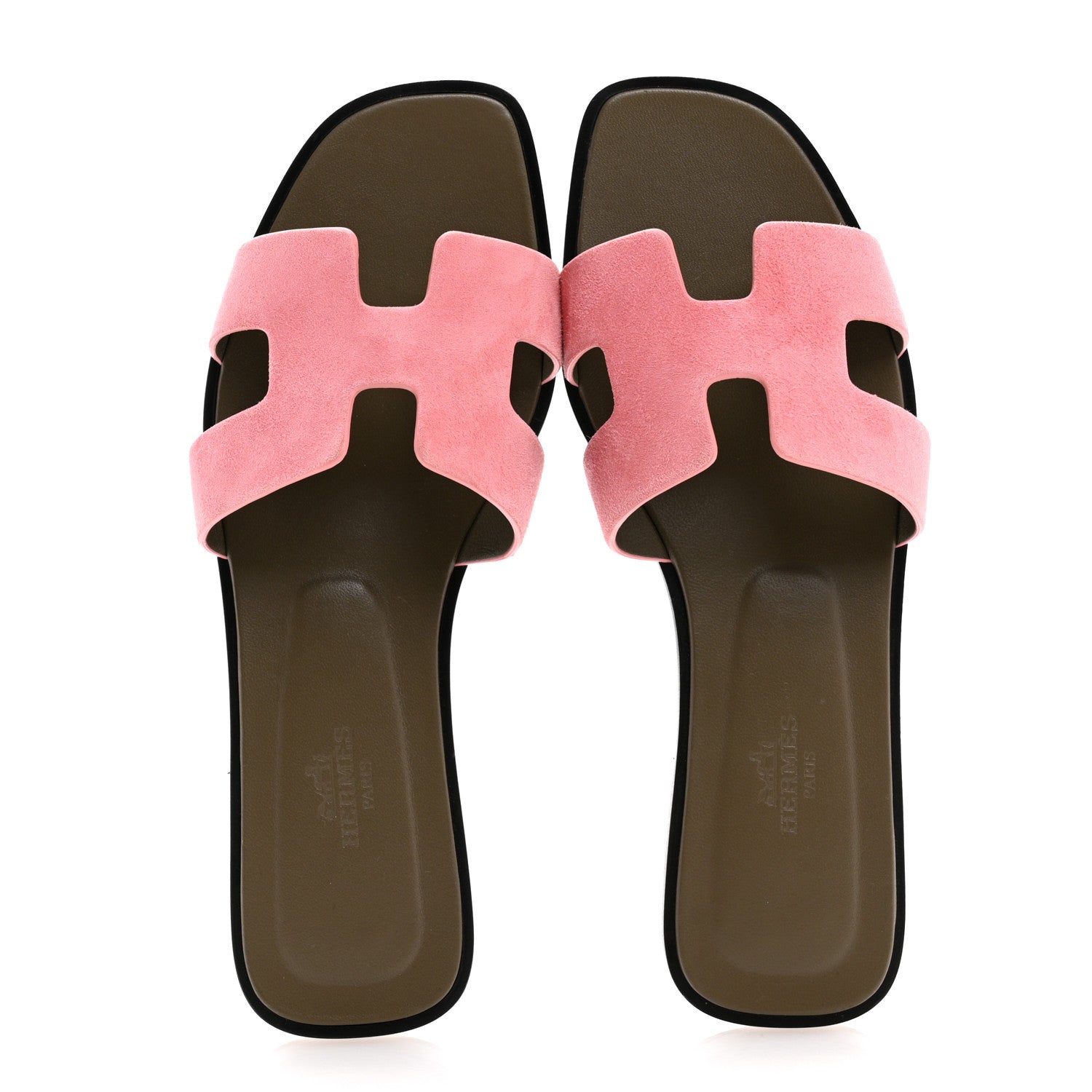 Hermes Suede Goatskin Oran Sandals 37 Rose Du Desert 2 of 9