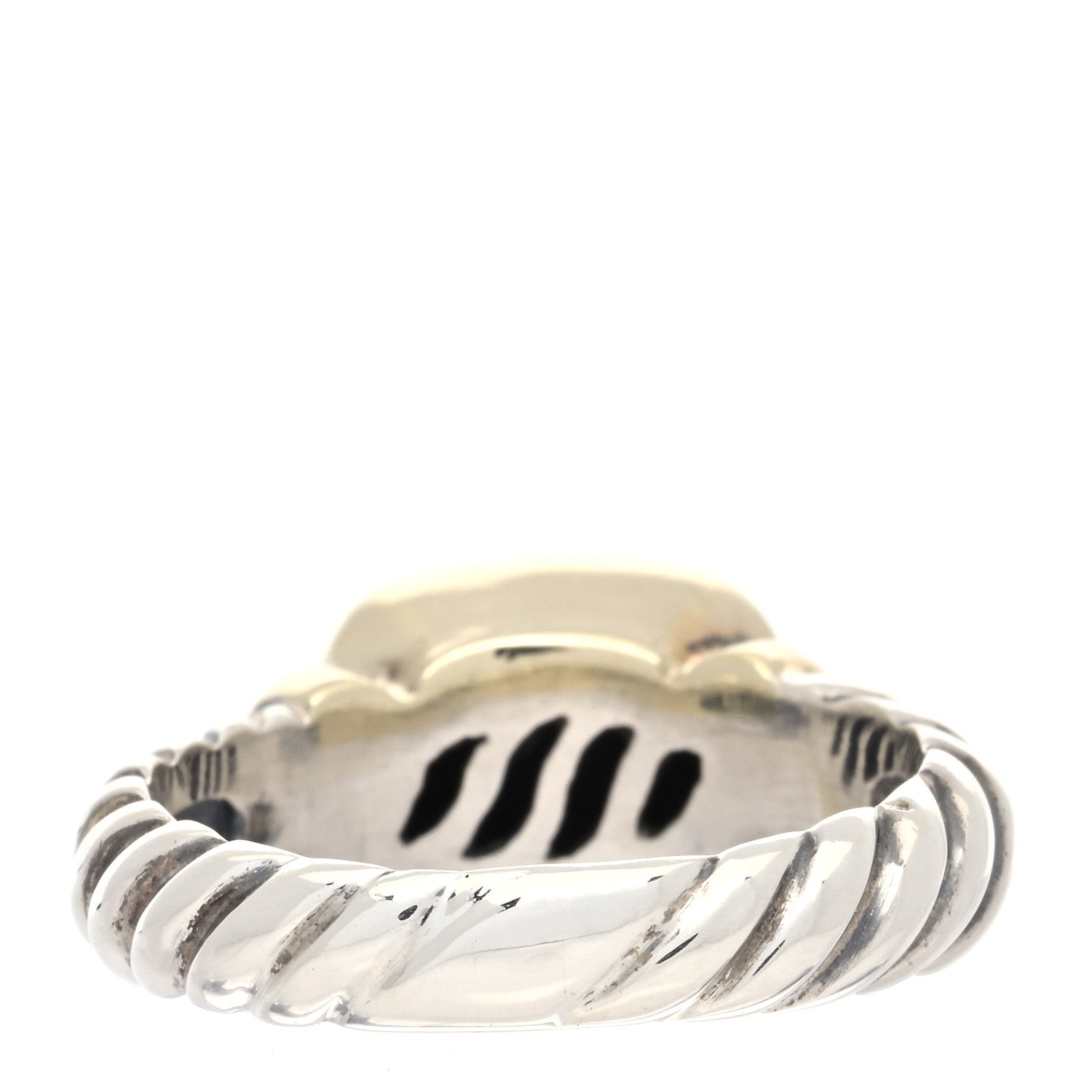 David Yurman Sterling Silver 14K Yellow Gold Black Onyx 10mm Noblesse Ring 57 8 3 of 5