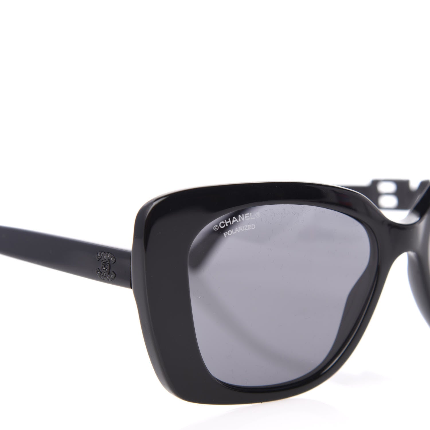 Chanel Acetate Strass Polarized Square Sunglasses 5422-B Black 7 of 8