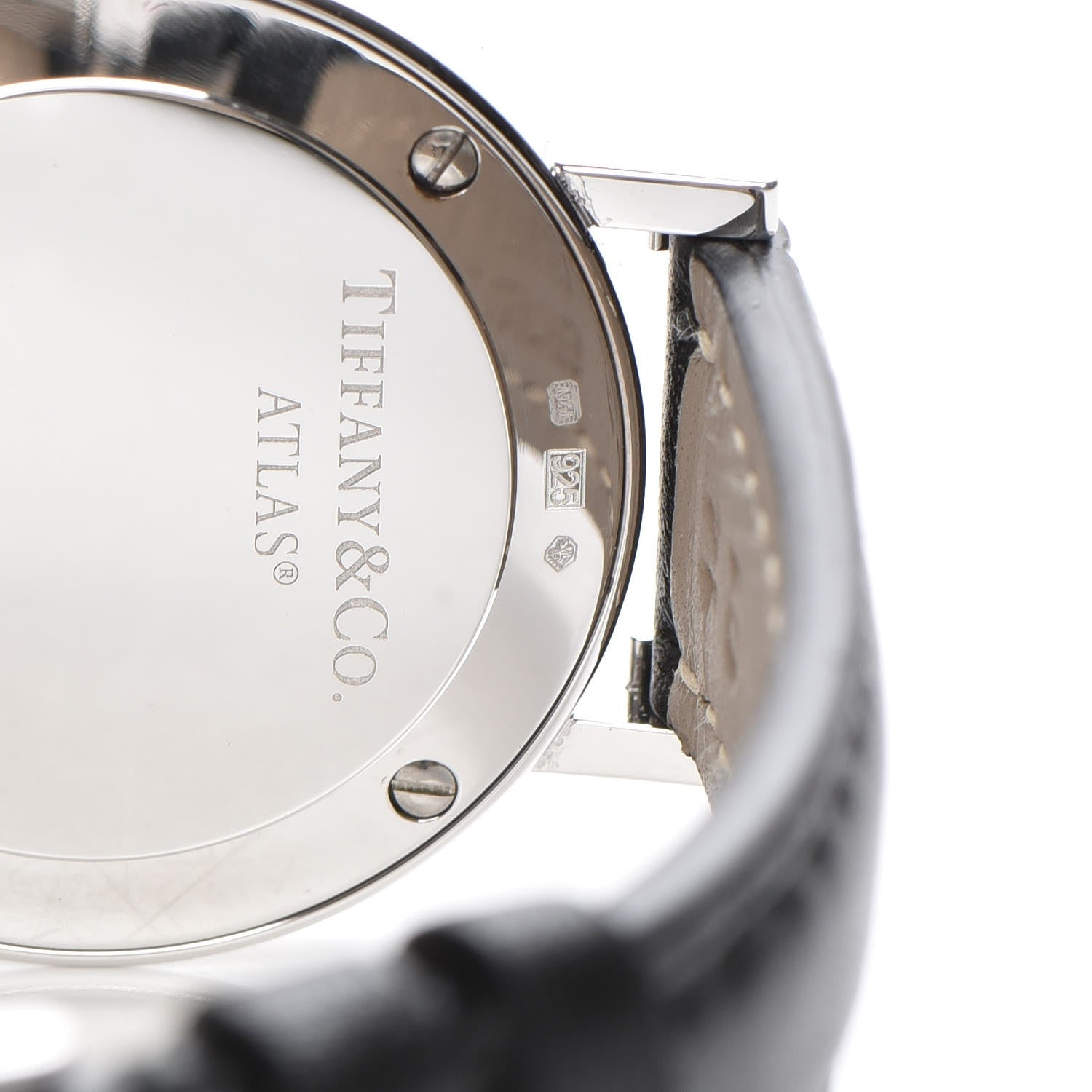 Tiffany Sterling Silver Calfskin 29mm Atlas Quartz Watch Black 11 of 13