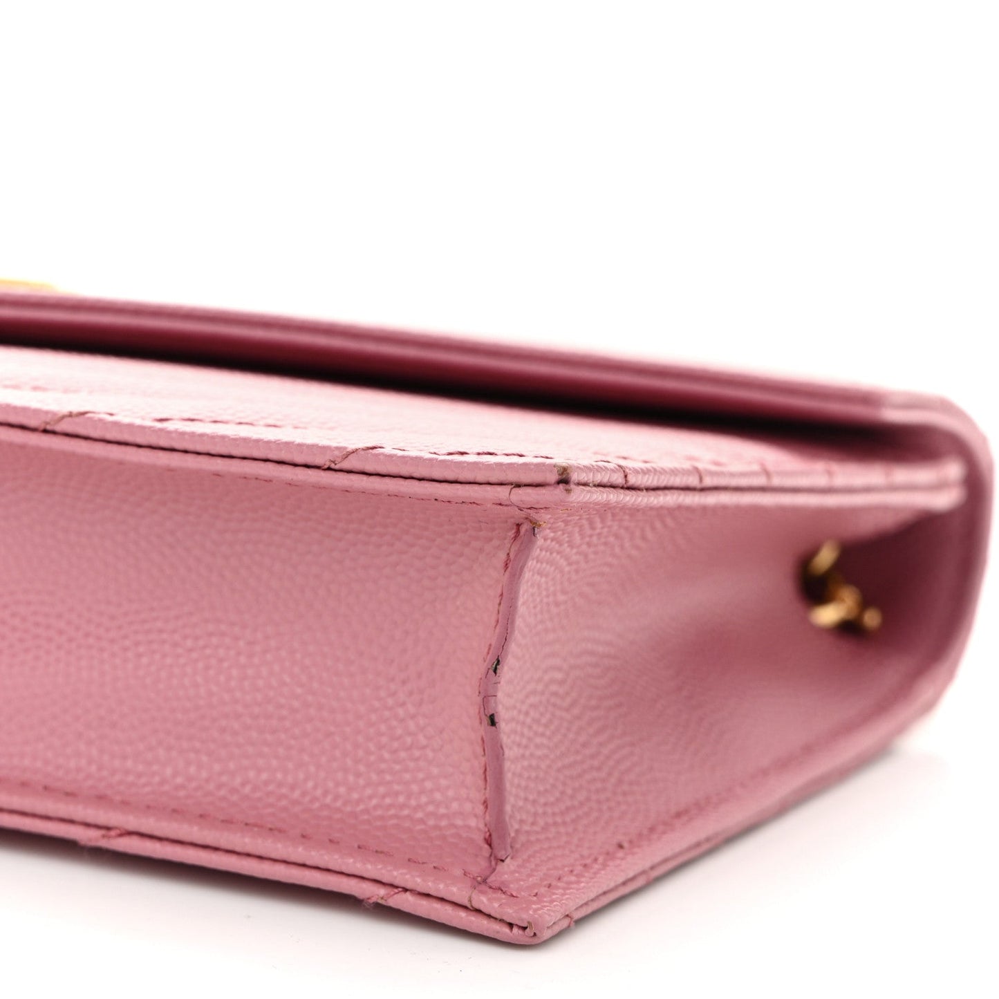 Grain De Poudre Matelasse Chevron Monogram Envelope Chain Wallet Dark Rose