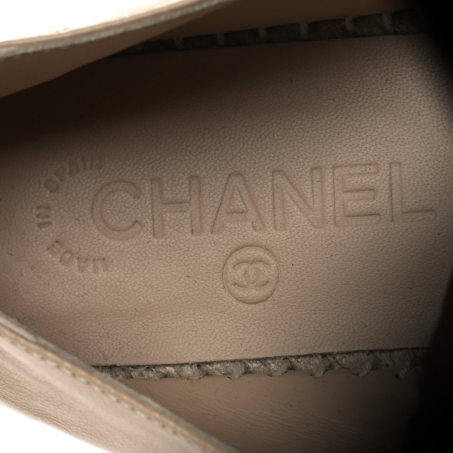 Chanel Lambskin CC Espadrilles 38 Beige Black 9 of 12