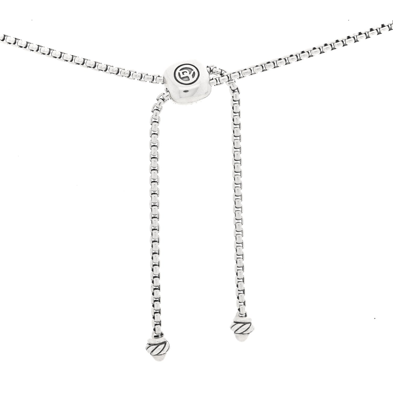David Yurman Sterling Silver 1.7mm Box Chain Slider Necklace 36" 4 of 5