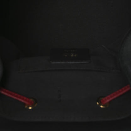 Fendi Vitello Cruise Bi-Color FF 1974 Embossed F is Fendi Drawstring Backpack Black Fragola Maya 5 of 10