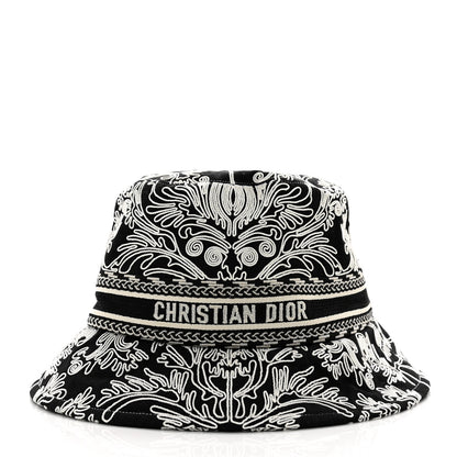 Christian Dior Cotton D-Bobby Small Brim Bucket Hat 57 Black White 3 of 7