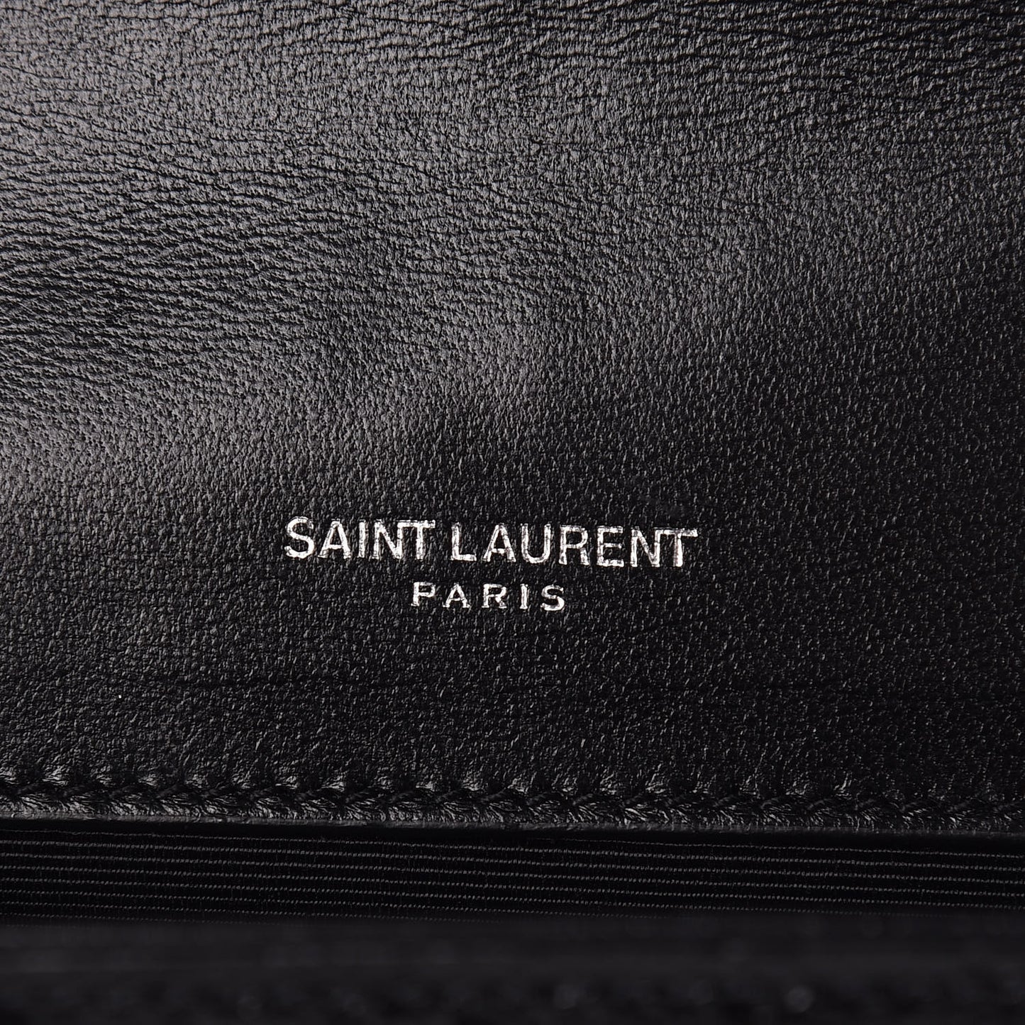 Ostrich Calfskin Embossed Small Monogram Kate Satchel Black