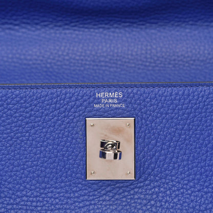 Hermes Taurillon Clemence Kelly Retourne 32 Bleu Electrique 24 of 42