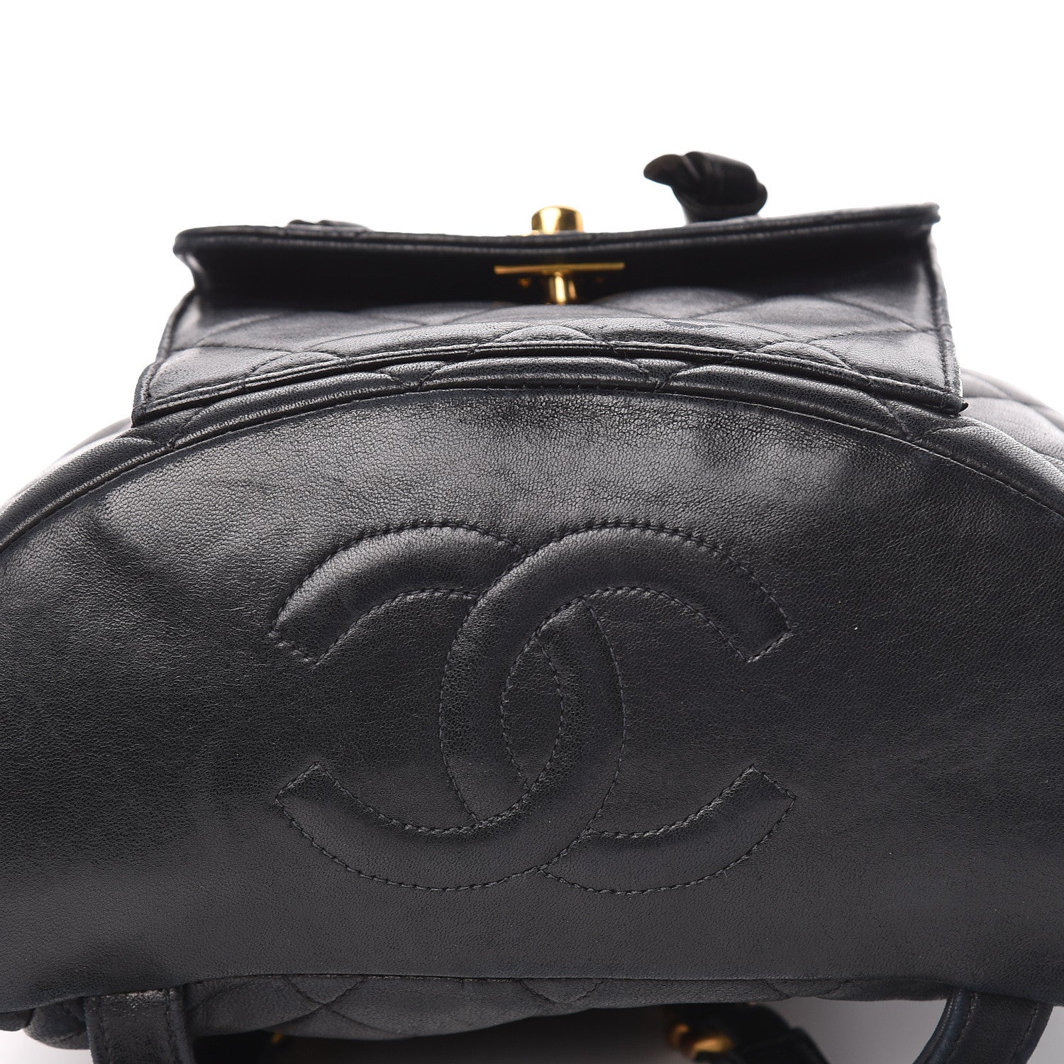 Chanel Lambskin Quilted CC Chain Backpack Black 16 of 18