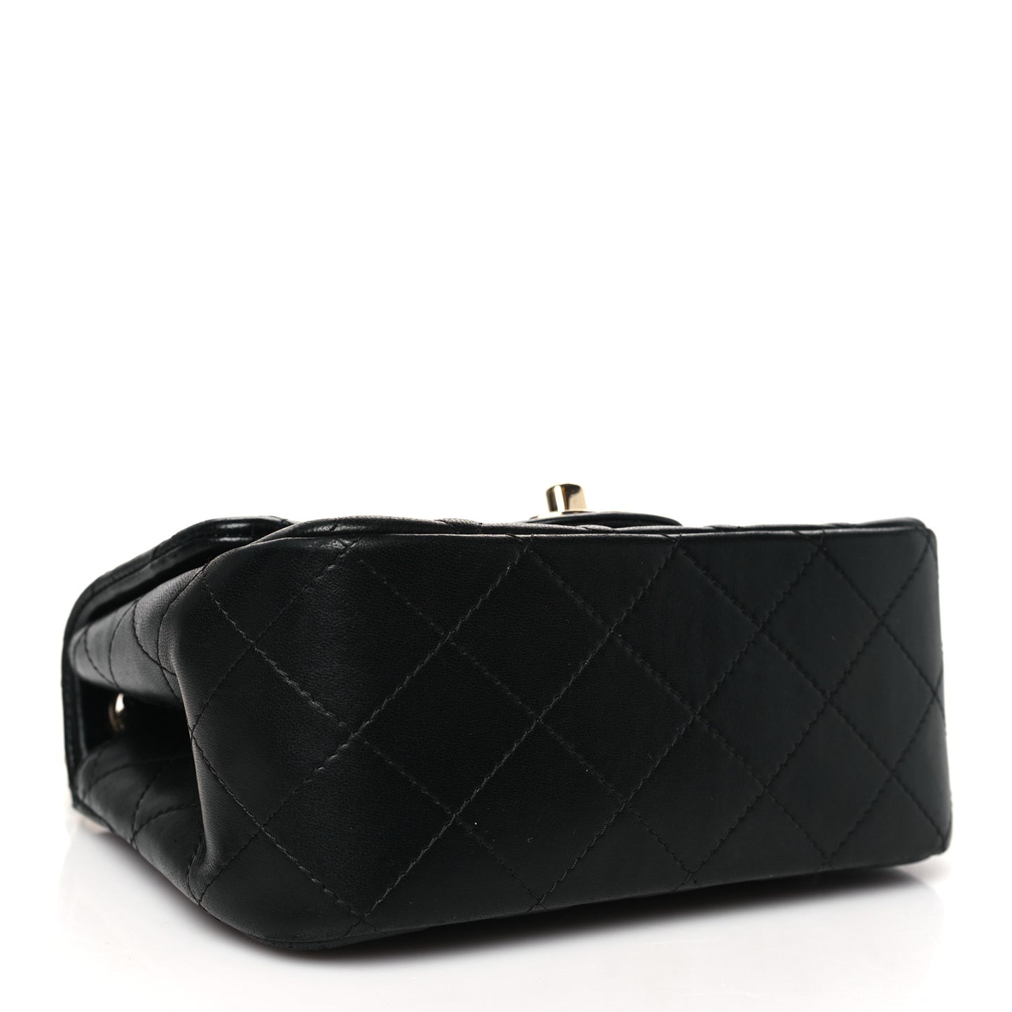 Lambskin Quilted Mini Square Flap Black
