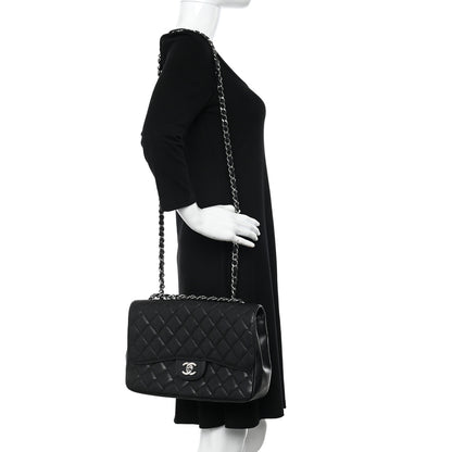 Chanel Caviar Quilted Jumbo Single Flap Black 2 of 11