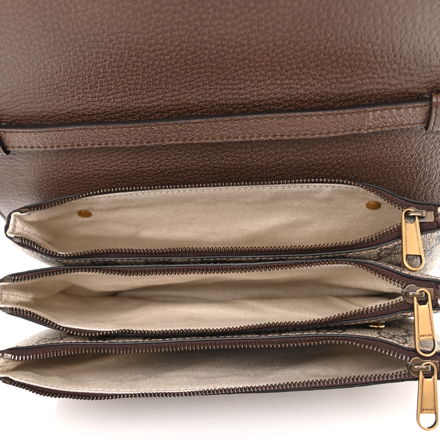 GG Supreme Monogram Web Ophidia Flap Messenger Bag Beige New Acero