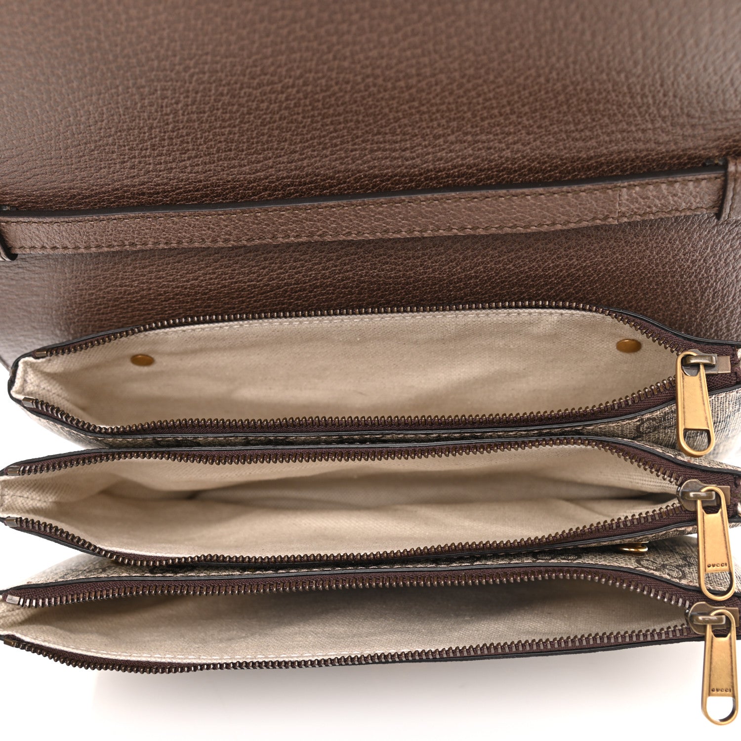 Gucci GG Supreme Monogram Web Ophidia Flap Messenger Bag Beige New Acero 5 of 10