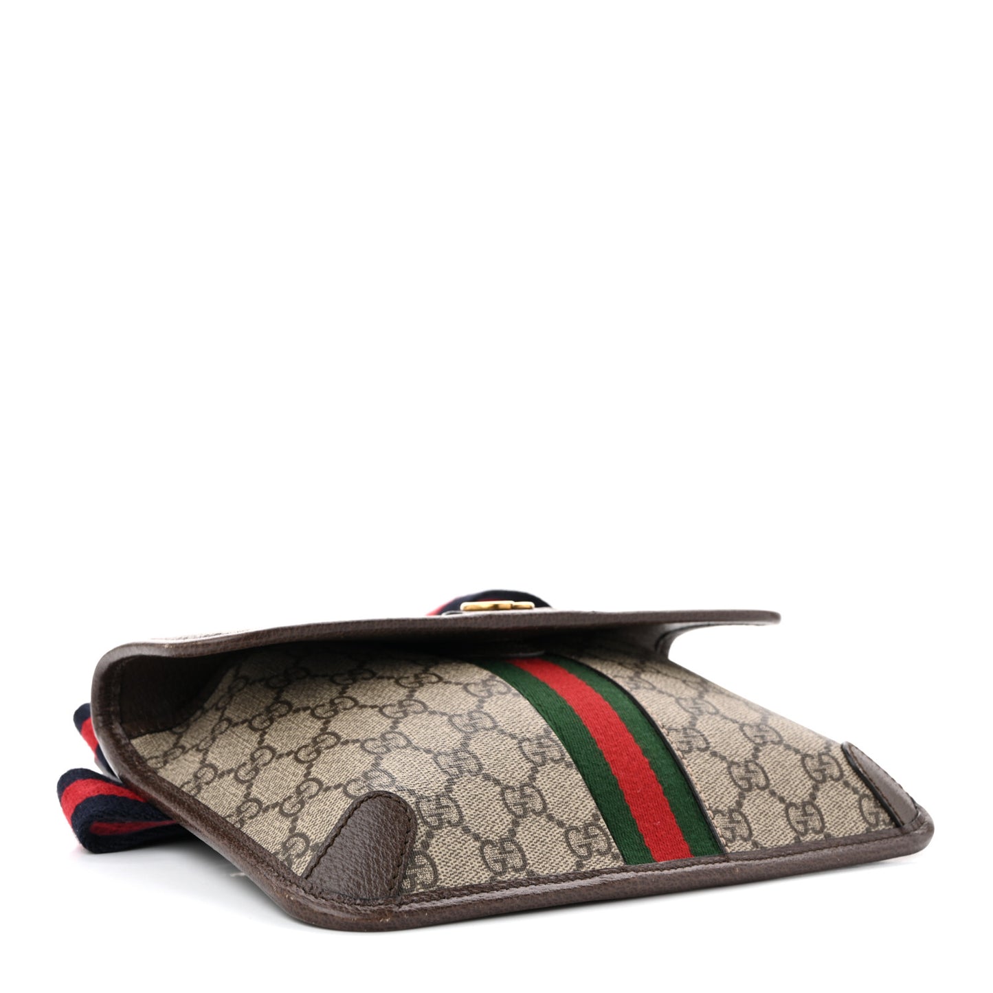 GG Supreme Monogram Web Small Ophidia Belt Bag Brown