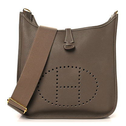 Hermes Taurillon Clemence EVELYNE III PM Etoupe 1 of 11