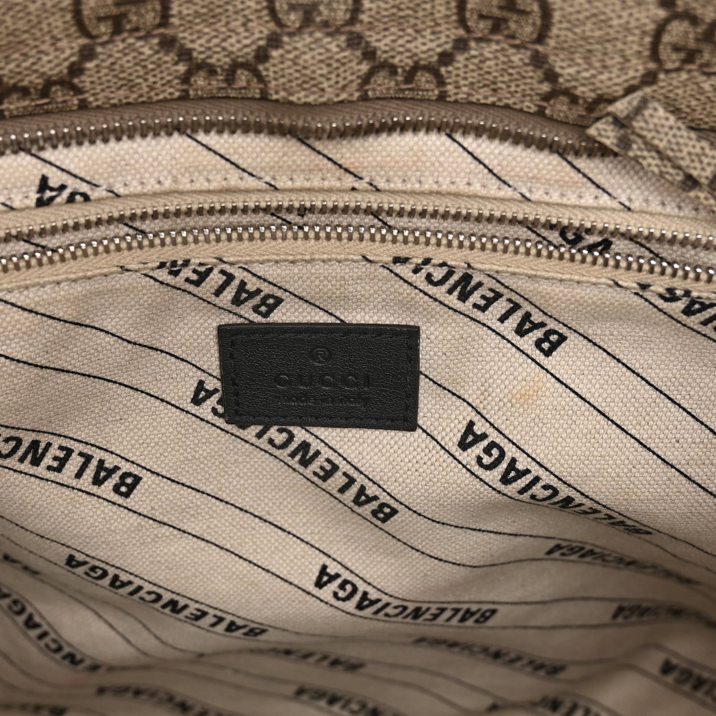 X GUCCI GG Supreme Monogram Neo Classic Silver Hardware City Beige Ebony