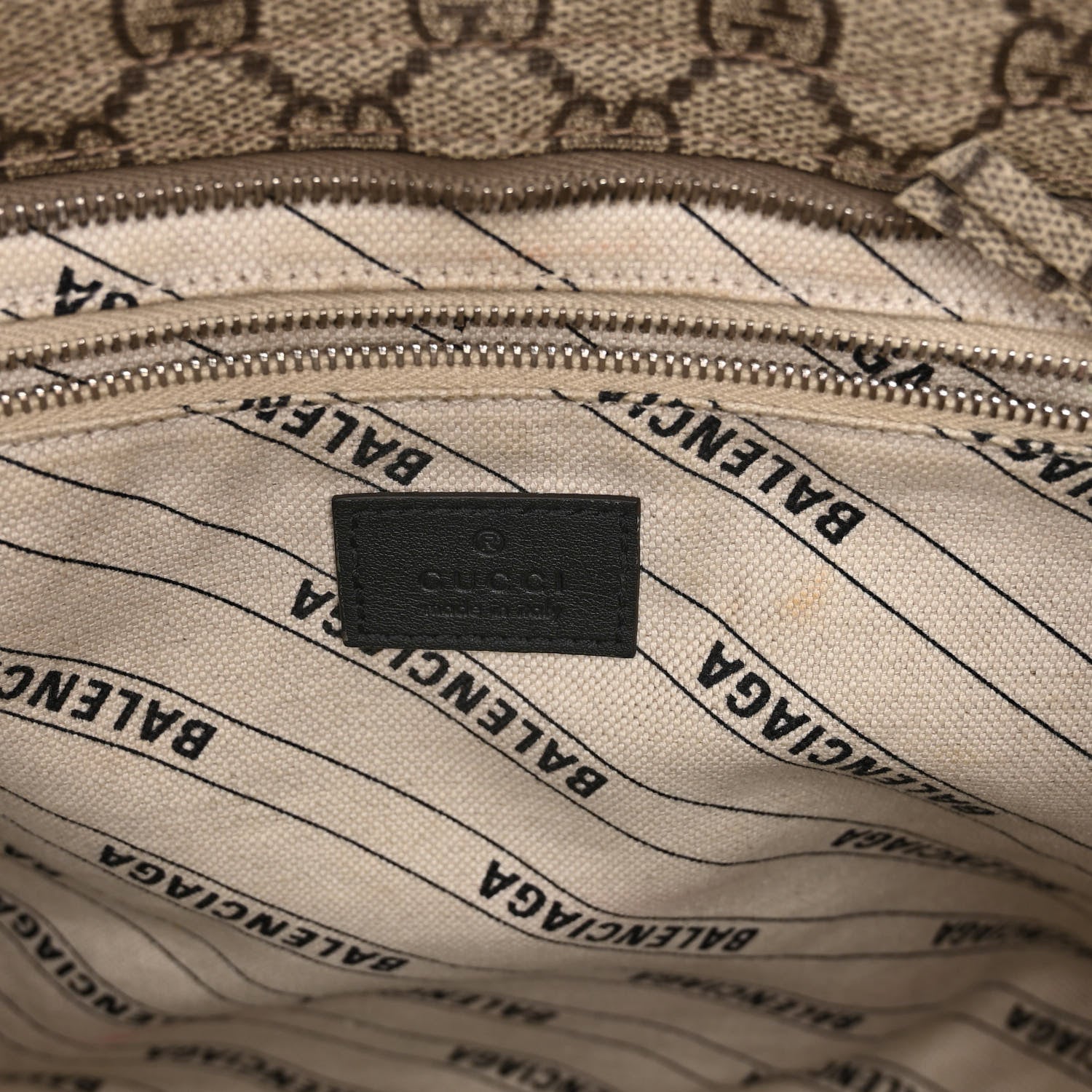 Balenciaga X GUCCI GG Supreme Monogram Neo Classic Silver Hardware City Beige Ebony 6 of 10