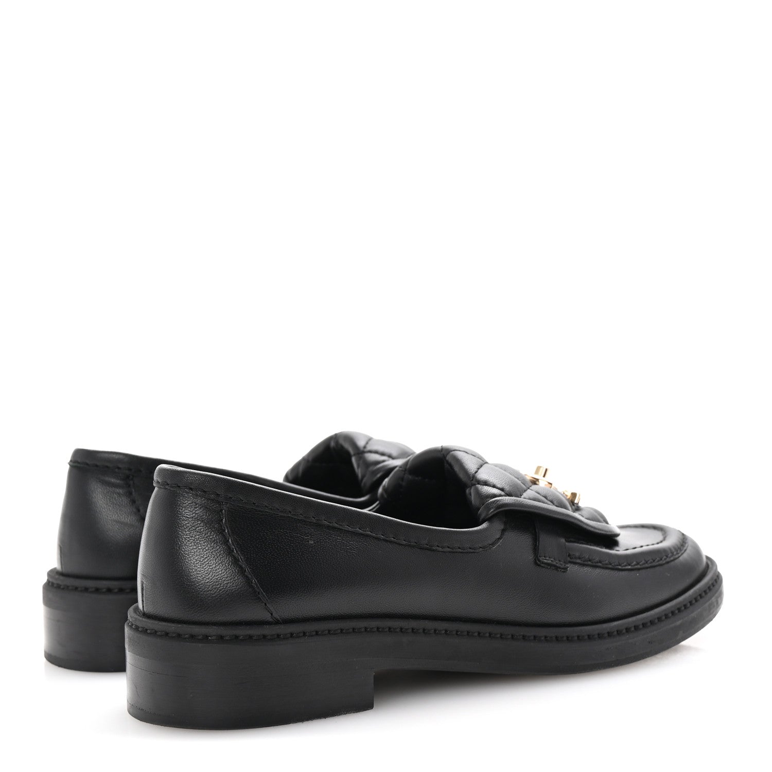 Chanel Lambskin Quilted CC Turnlock Loafers 35.5 Black 5 of 9