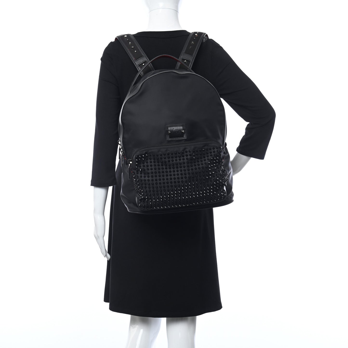 Nylon Backloubi Spiked Backpack Black