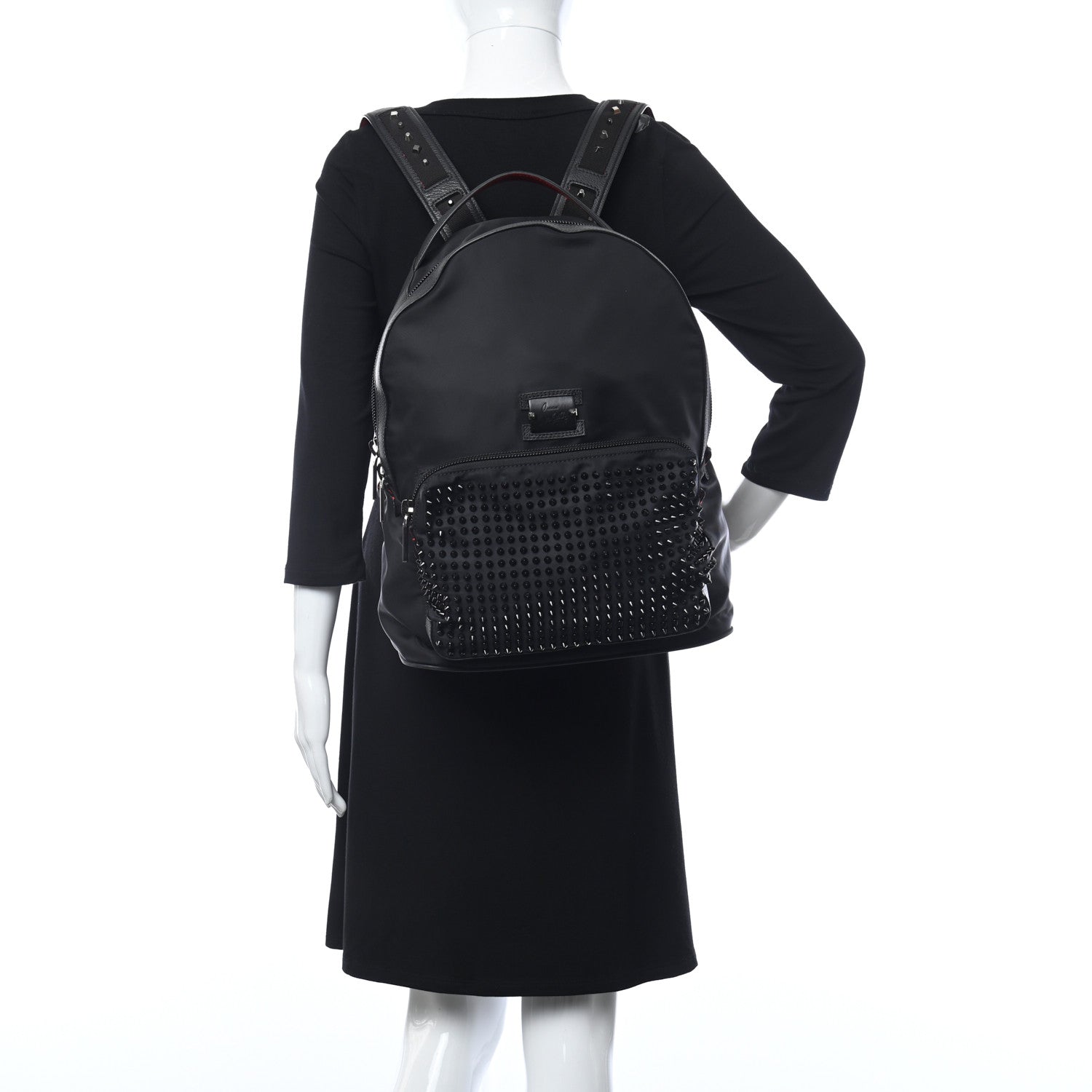 Christian Louboutin Nylon Backloubi Spiked Backpack Black 2 of 10